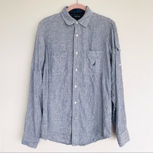 Stripy Linen Button Down Shirt